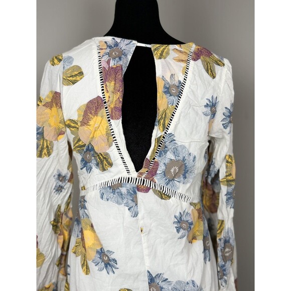 Free People Strawberry Fields Tunic Mini Dress Size xSmall Ivory boho festival - Picture 10 of 16